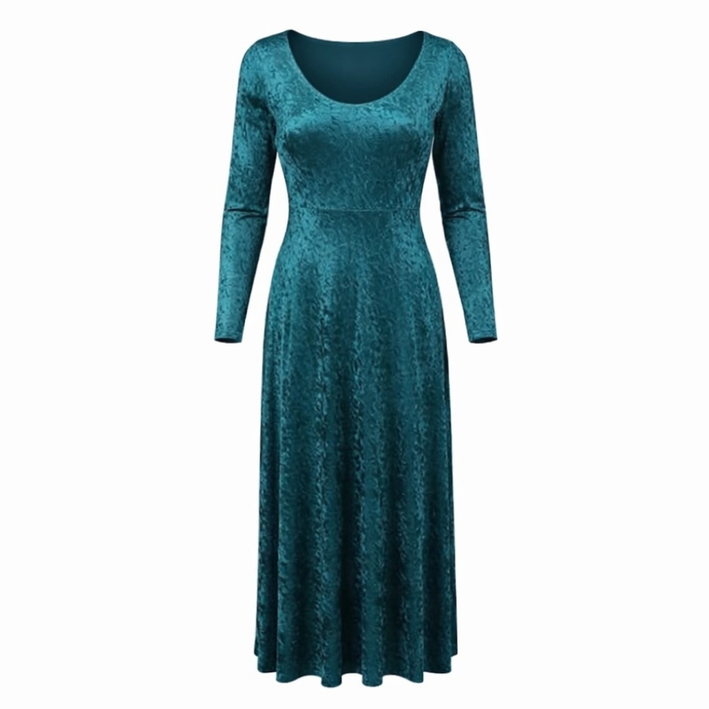 Y2K Green Crushed Velvet Maxi Dress Whimsigoth Fairygrunge All That Jazz Sz L